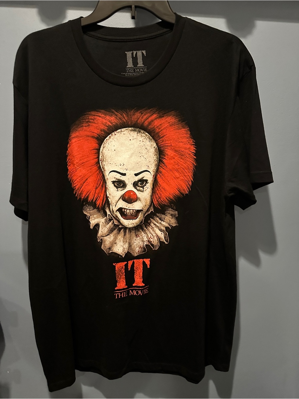 IT The Movie 1990 Pennywise T-Shirt Sz Large Black Horror Halloween Unisex